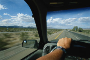 driving down the highway